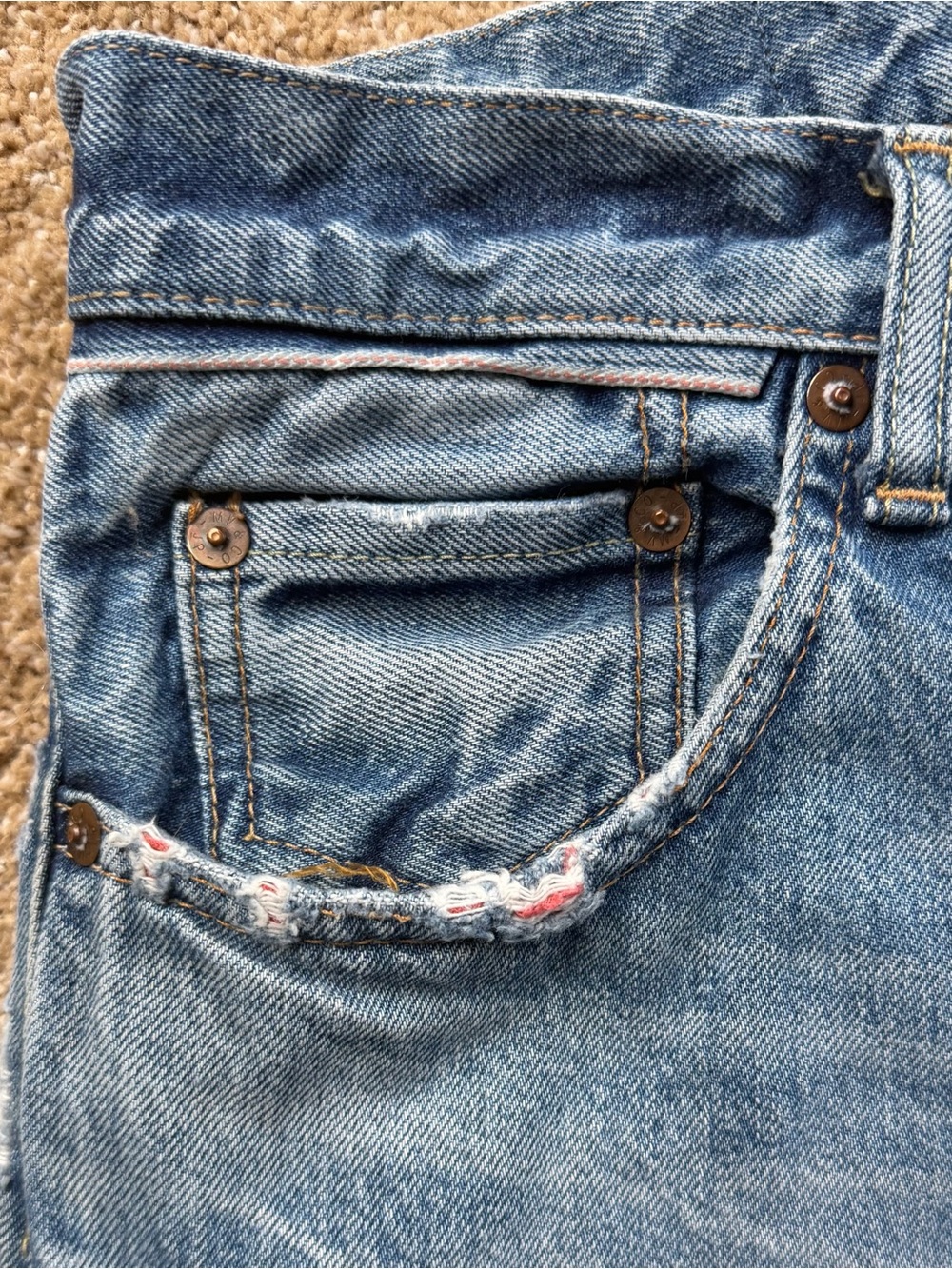 Moussy Vintage Loews Wide Leg Straight Jeans Size 32 Distressed - Picture 5 of 16